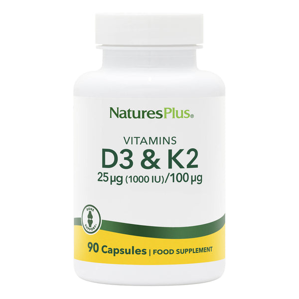 Vitamin D3 1000 IU/Vitamin K2 100 mcg Capsules - NaturesPlus-IR