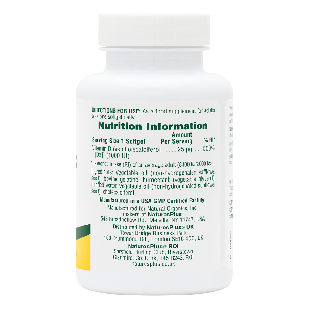 Vitamin D3 1000 IU Softgels