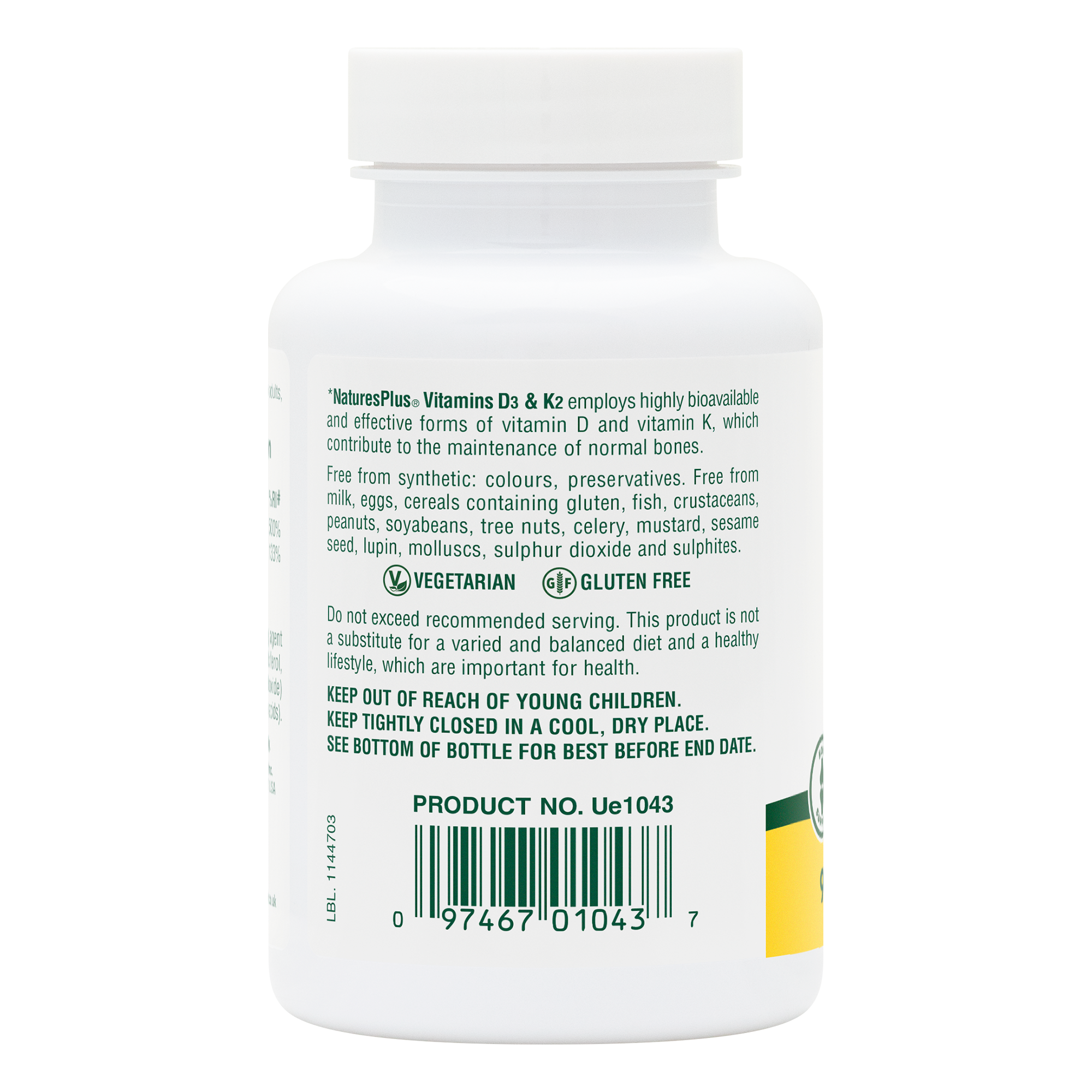 Vitamin D3 1000 IU/Vitamin K2 100 mcg Capsules