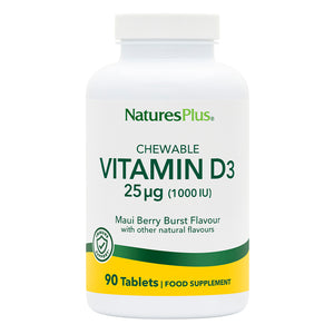 Frontal product image of Vitamin D3 1000 IU Chewables containing Vitamin D3 1000 IU Chewables
