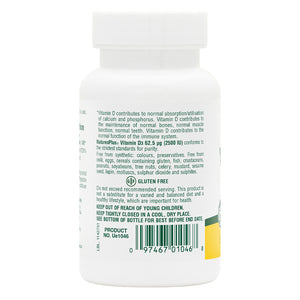 Second side product image of Vitamin D3 2500 IU Softgels containing Vitamin D3 2500 IU Softgels