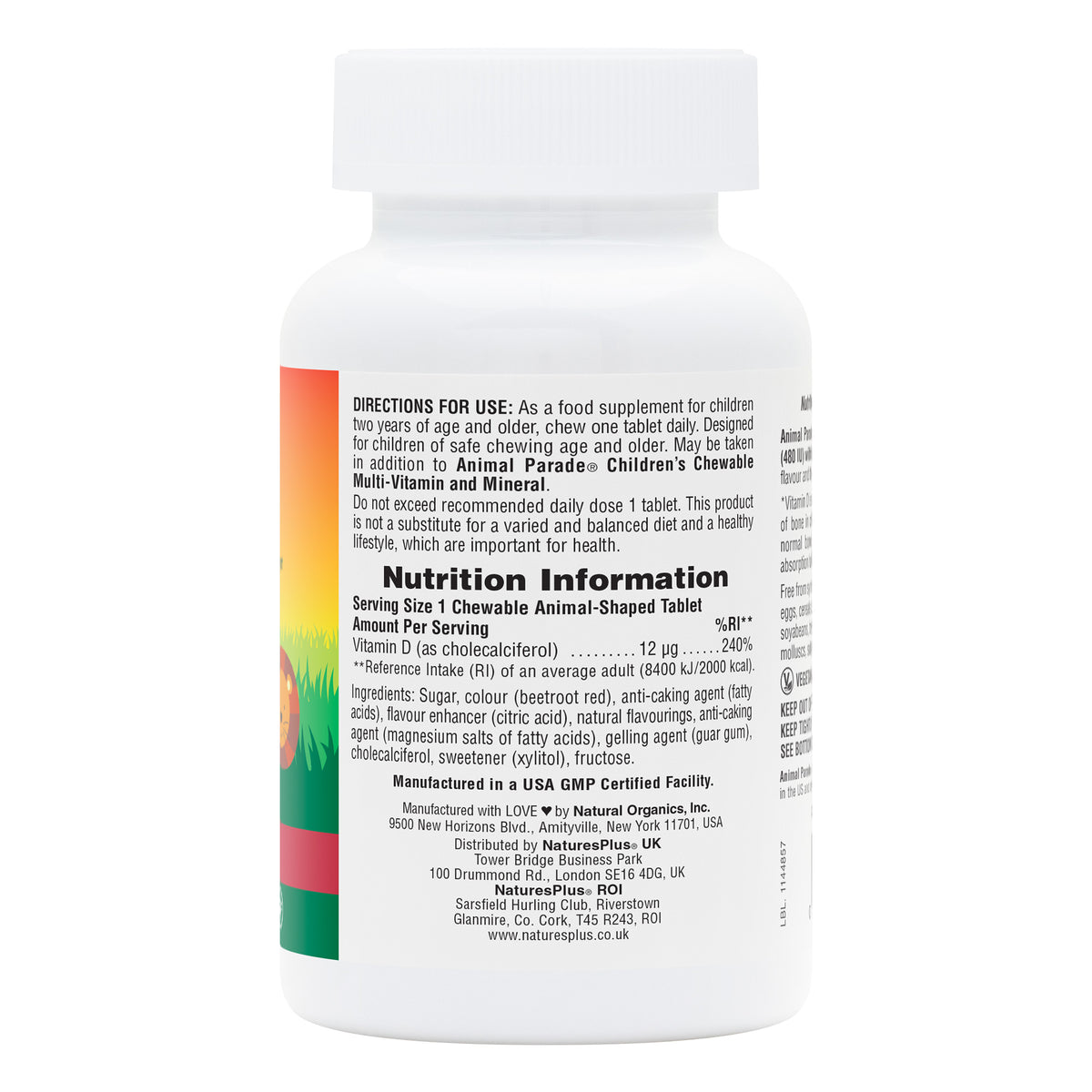 product image of Animal Parade® Vitamin D3 480 IU Children's Chewables containing Animal Parade® Vitamin D3 480 IU Children's Chewables