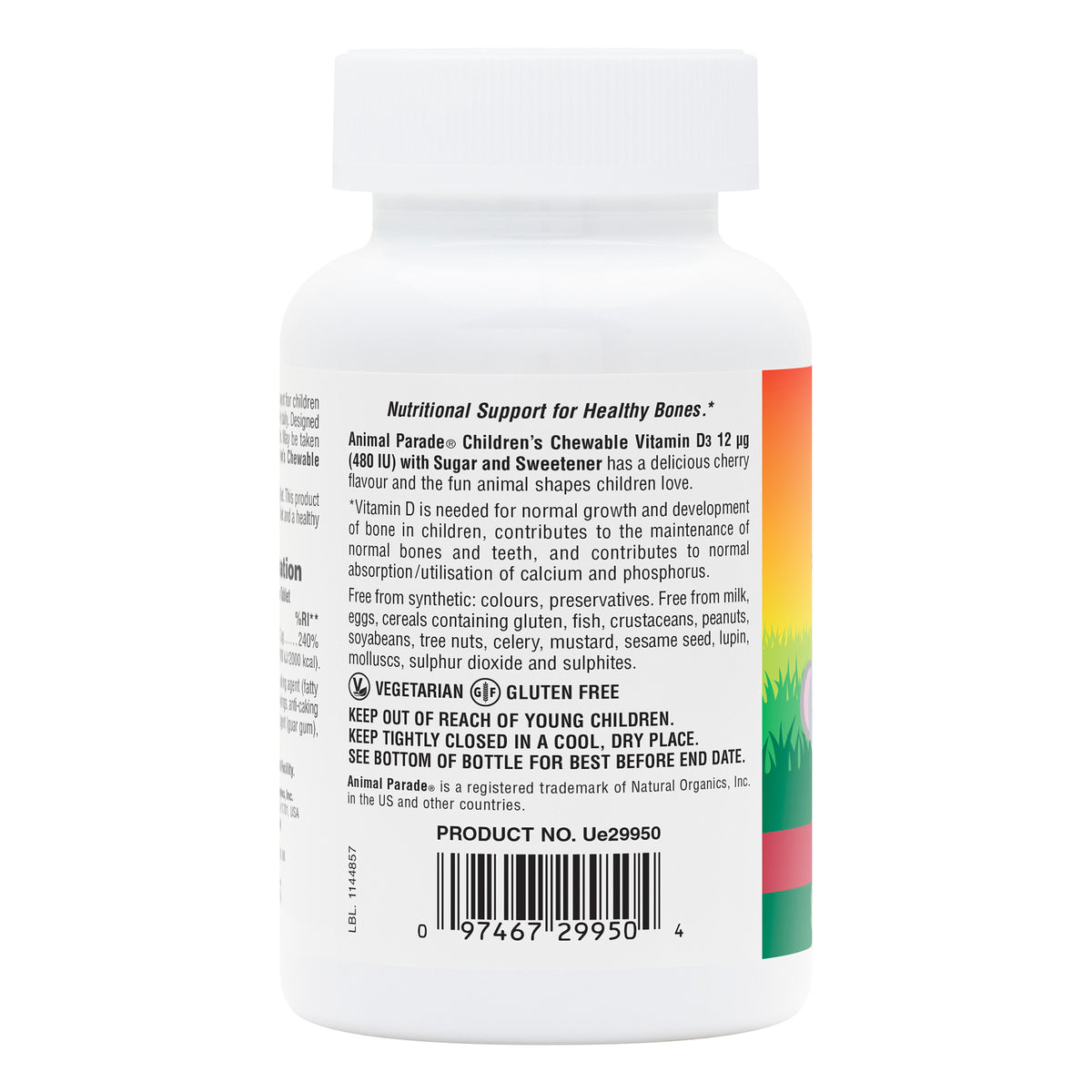 product image of Animal Parade® Vitamin D3 480 IU Children's Chewables containing Animal Parade® Vitamin D3 480 IU Children's Chewables