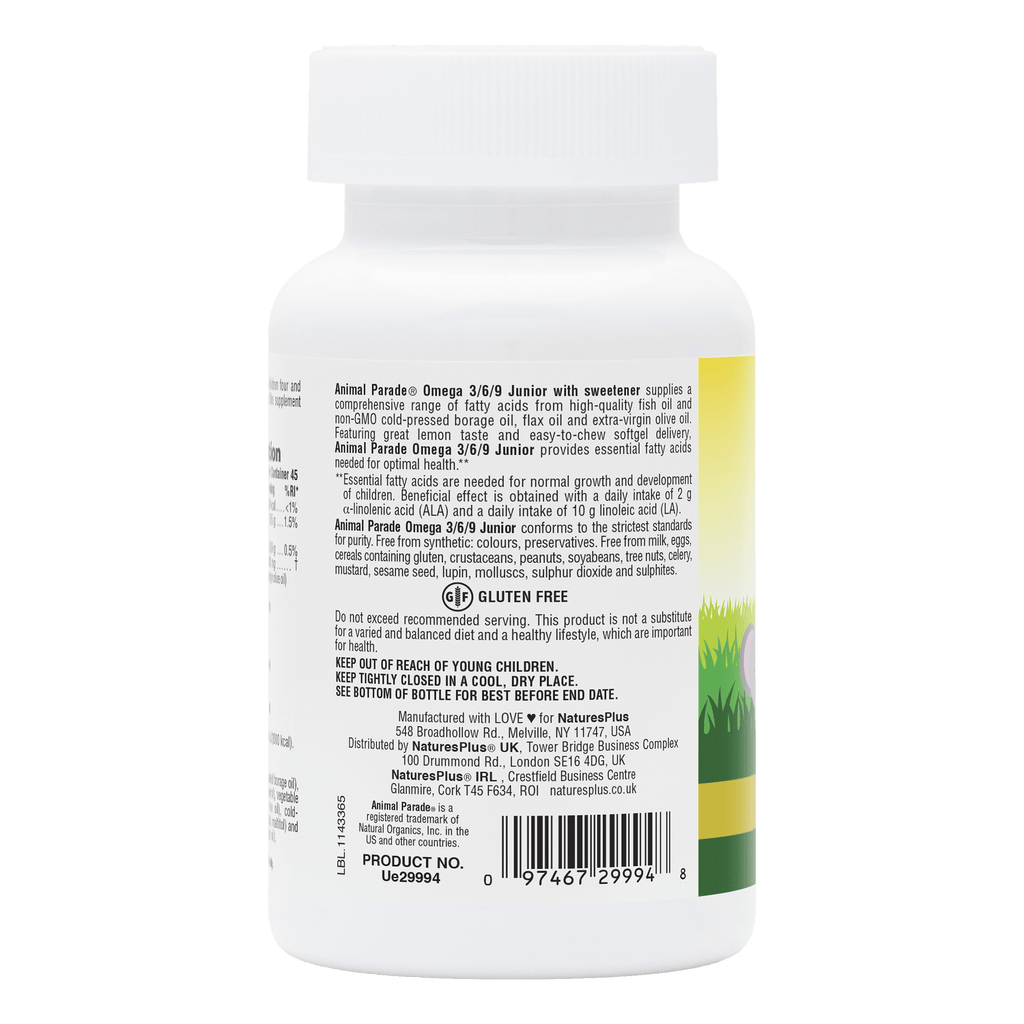 Animal Parade® Omega 3/6/9 Junior Softgels