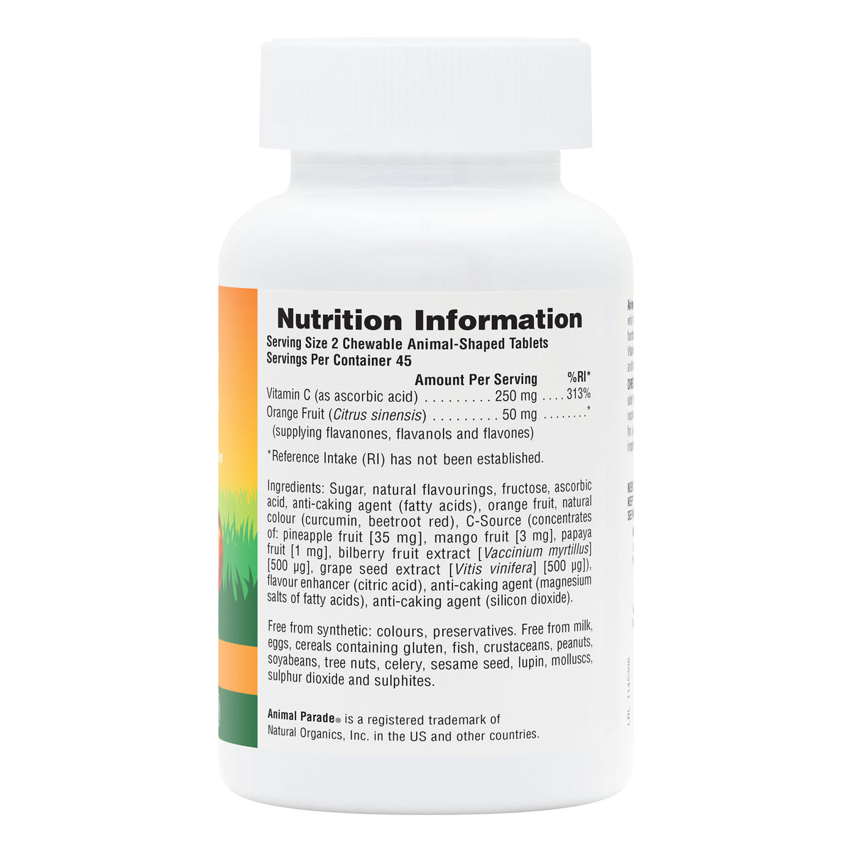 product image of Animal Parade® Vitamin C Children's Chewables containing Animal Parade® Vitamin C Children's Chewables
