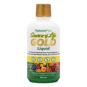 Frontal product image of Source of Life® GOLD Multivitamin Liquid containing Source of Life® GOLD Multivitamin Liquid