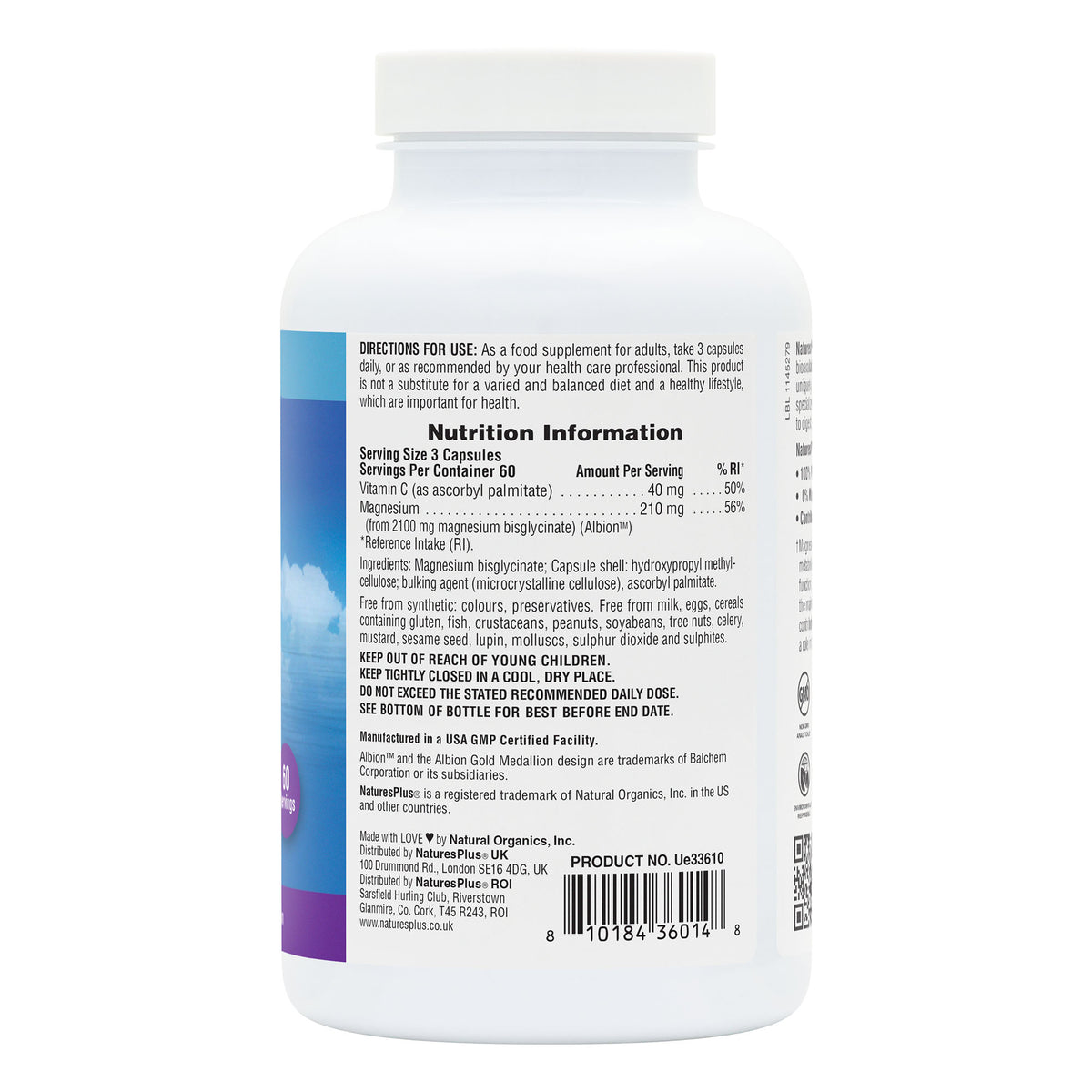 product image of NaturesPlus Magnesium Glycinate Capsules containing 180 Count