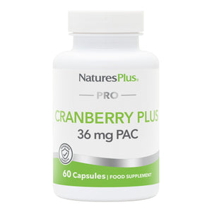 Frontal product image of NaturesPlus PRO Cranberry Plus Capsules containing NaturesPlus PRO Cranberry Plus Capsules