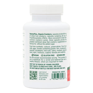 Second side product image of Organic Cranberry 500 mg Capsules containing Organic Cranberry 500 mg Capsules