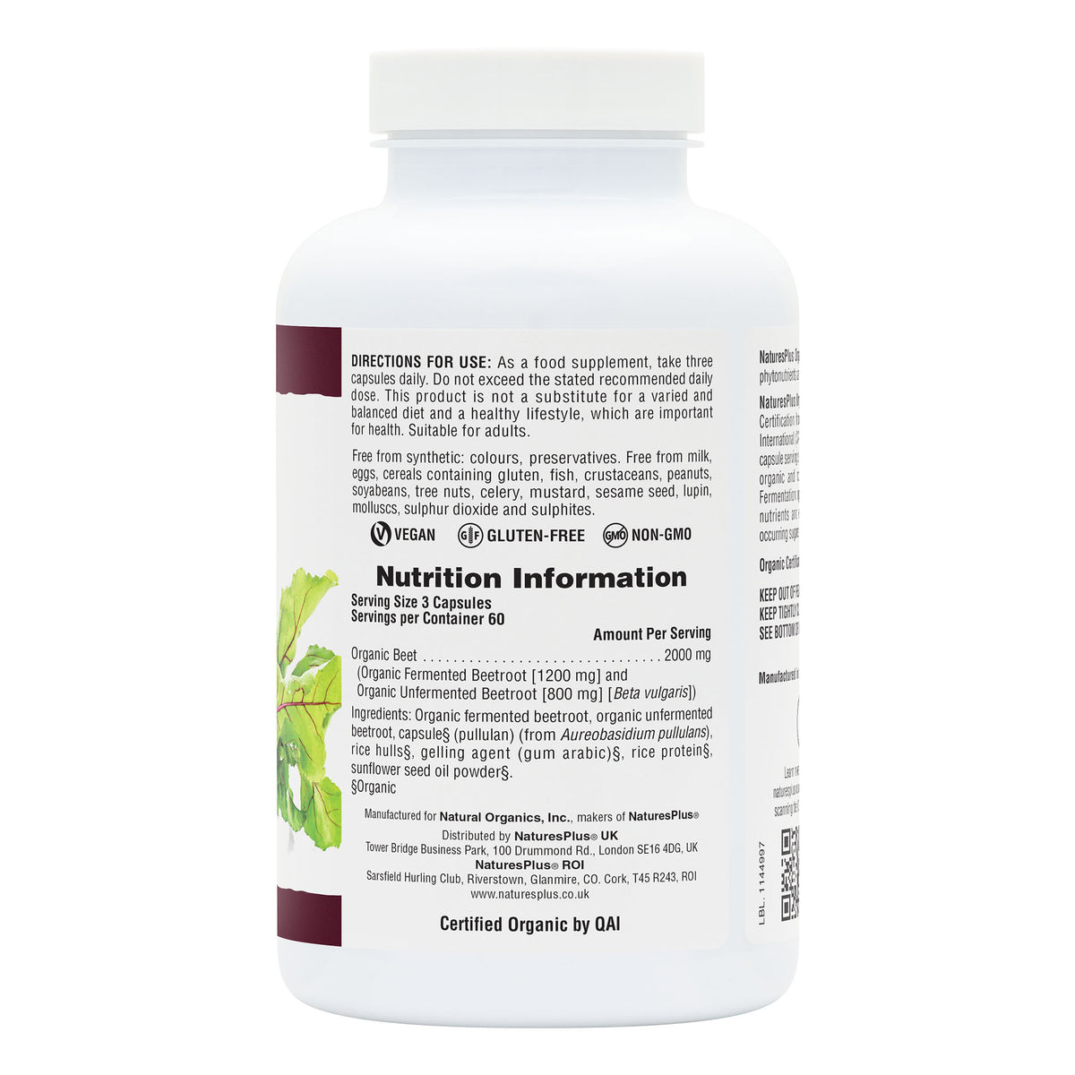 product image of Organic Beet Capsules containing Organic Beet Capsules