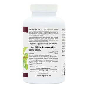 First side product image of Organic Beet Capsules containing Organic Beet Capsules