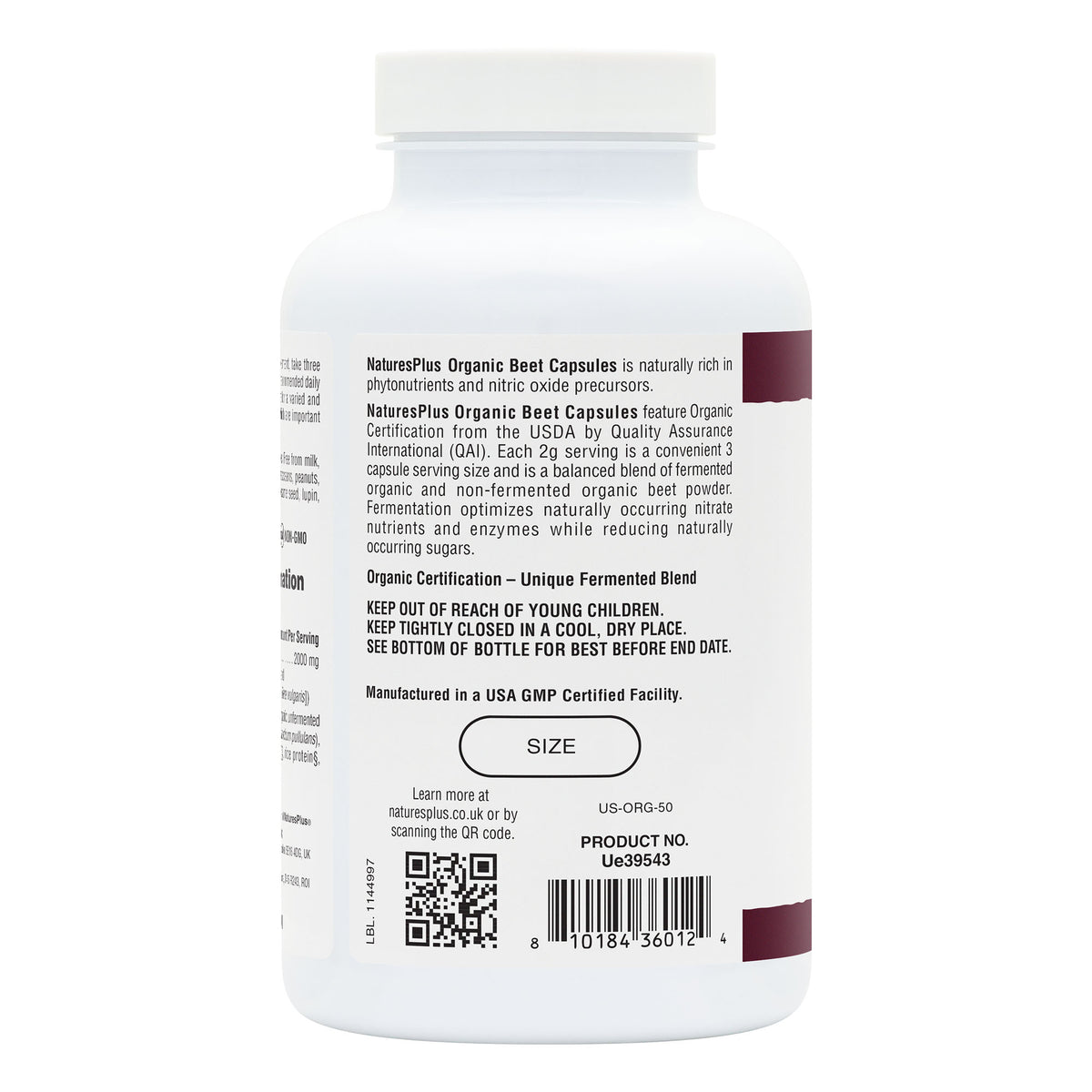 product image of Organic Beet Capsules containing Organic Beet Capsules