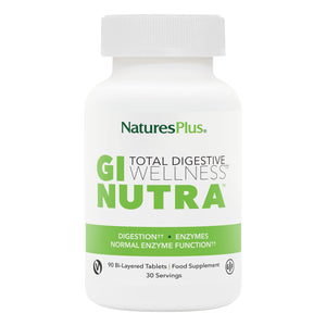 Frontal product image of GI NUTRA™ Bi-Layered Tablets containing GI NUTRA™ Bi-Layered Tablets
