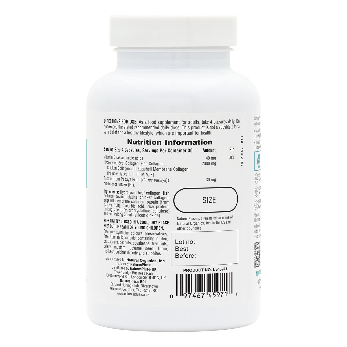 product image of Collagen Peptides Capsules containing 120 Count