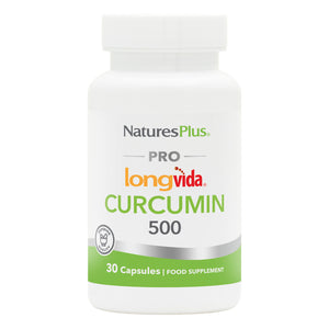 Frontal product image of NaturesPlus PRO Curcumin Longvida® 500 MG containing 30 Count
