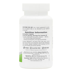 First side product image of NaturesPlus PRO Curcumin Longvida® 500 MG containing 30 Count