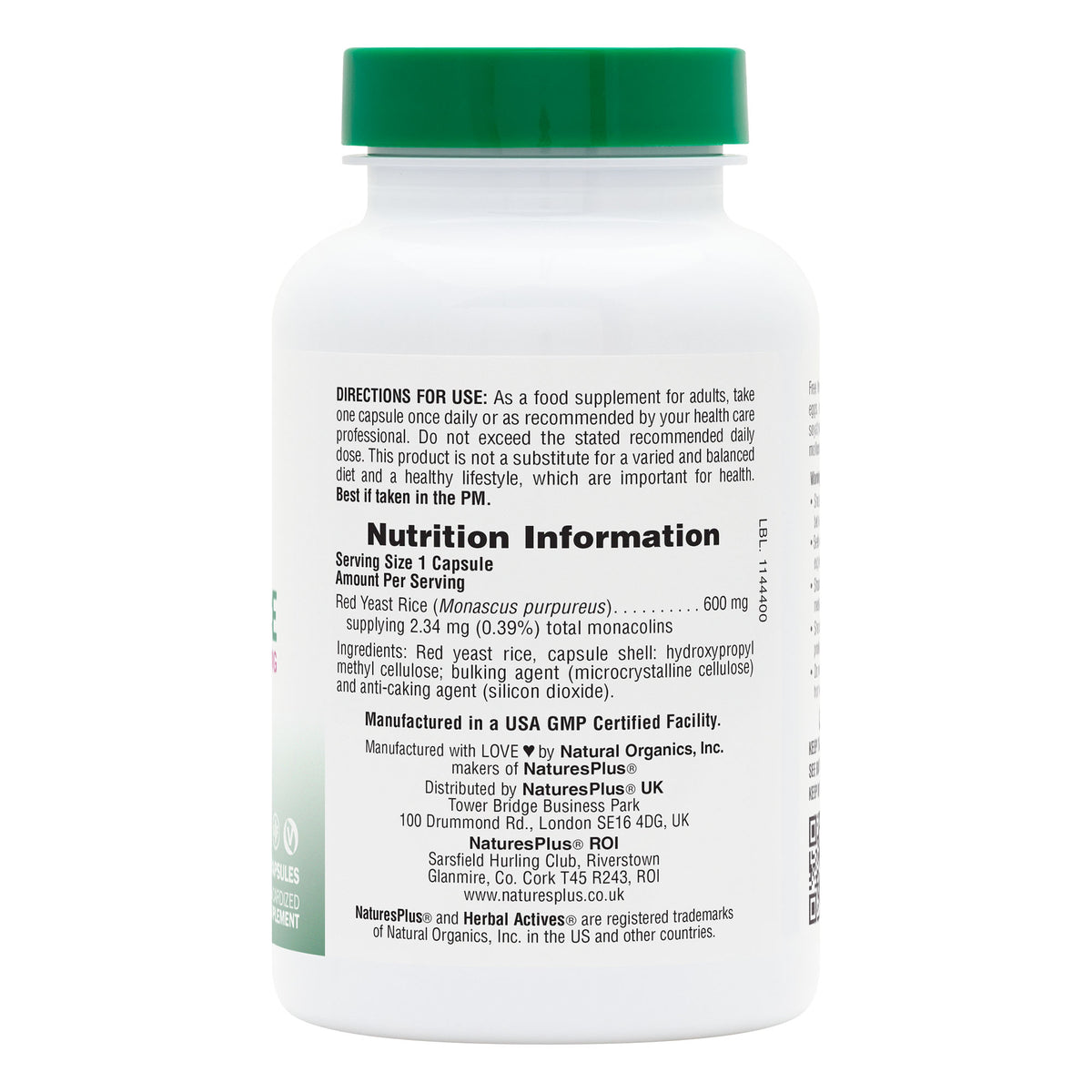 product image of Herbal Actives Red Yeast Rice Capsules containing 120 Count