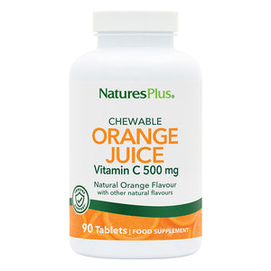 Frontal product image of NaturesPlus Orange Juice C 500 mg Chewable containing NaturesPlus Orange Juice C 500 mg Chewable