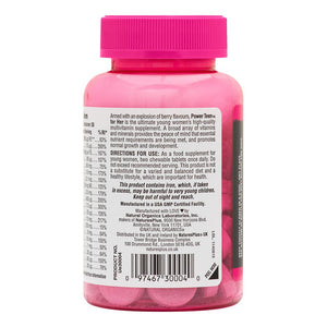 Second side product image of Source of Life® POWER TEEN® For Her Chewables containing 60 Count