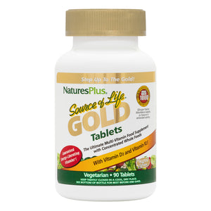 Frontal product image of Source of Life® GOLD Multivitamin Tablets containing 90 Count