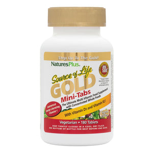 Frontal product image of Source of Life® GOLD Multivitamin Mini-Tabs containing 180 Count