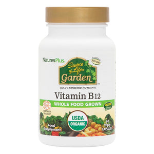 Frontal product image of Source of Life® Garden Vitamin B12 Capsules containing 60 Count