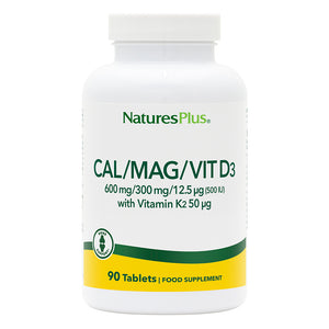 Frontal product image of Calcium/Magnesium/Vitamin D3 with Vitamin K2 Tablets containing 90 Count
