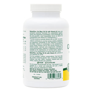 Second side product image of Calcium/Magnesium/Vitamin D3 with Vitamin K2 Tablets containing 90 Count