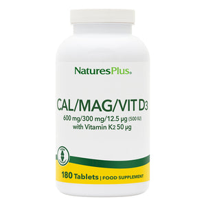 Frontal product image of Calcium/Magnesium/Vitamin D3 with Vitamin K2 Tablets containing 180 Count