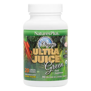 Frontal product image of Ultra Juice Green® Bi-Layered Tablets containing 90 Count