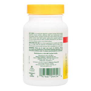 Second side product image of Acti-Zyme Capsules containing 90 Count