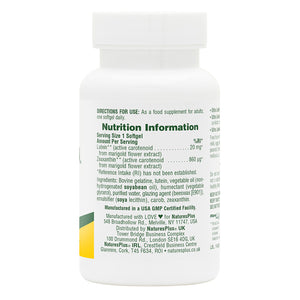 First side product image of Ultra Lutein® Softgels containing Ultra Lutein® Softgels